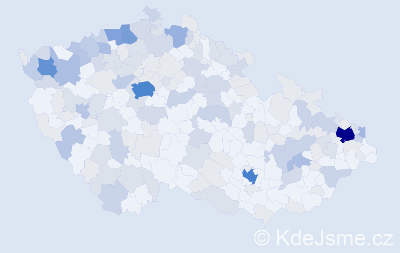 Jméno: 'Jenifer', počet výskytů 413 v celé ČR