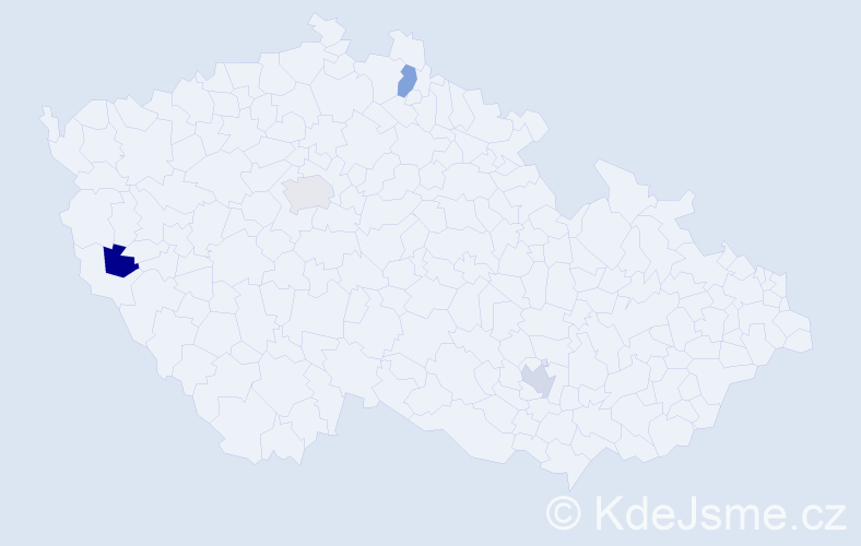 Jméno: 'Nexhat', počet výskytů 4 v celé ČR