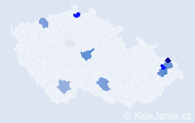 Jméno: 'Truda', počet výskytů 15 v celé ČR