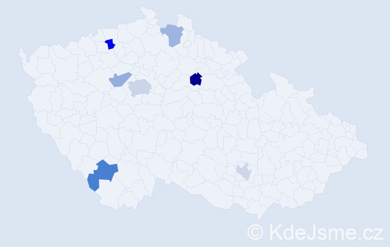 Jméno: 'Muhammad', počet výskytů 9 v celé ČR