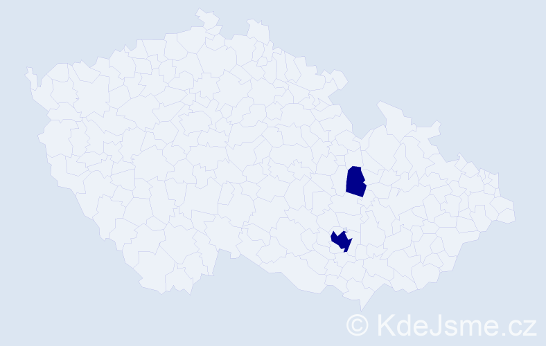 Jméno: 'Inha', počet výskytů 2 v celé ČR