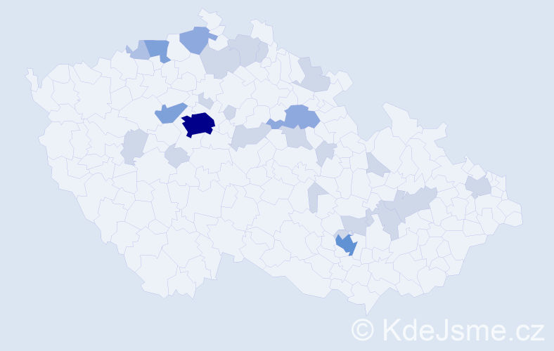 Jméno: 'Oliva', počet výskytů 55 v celé ČR