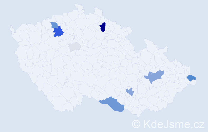 Jméno: 'Ashley', počet výskytů 9 v celé ČR