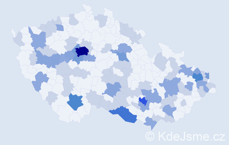Jméno: 'Viléma', počet výskytů 158 v celé ČR