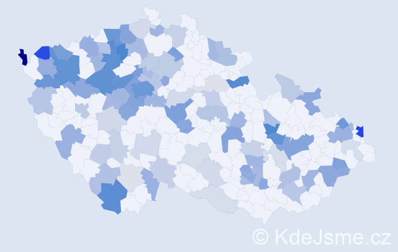 Jméno: 'Malvína', počet výskytů 247 v celé ČR