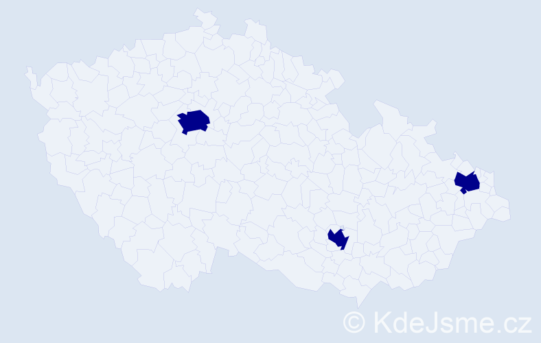 Jméno: 'Mischa', počet výskytů 3 v celé ČR