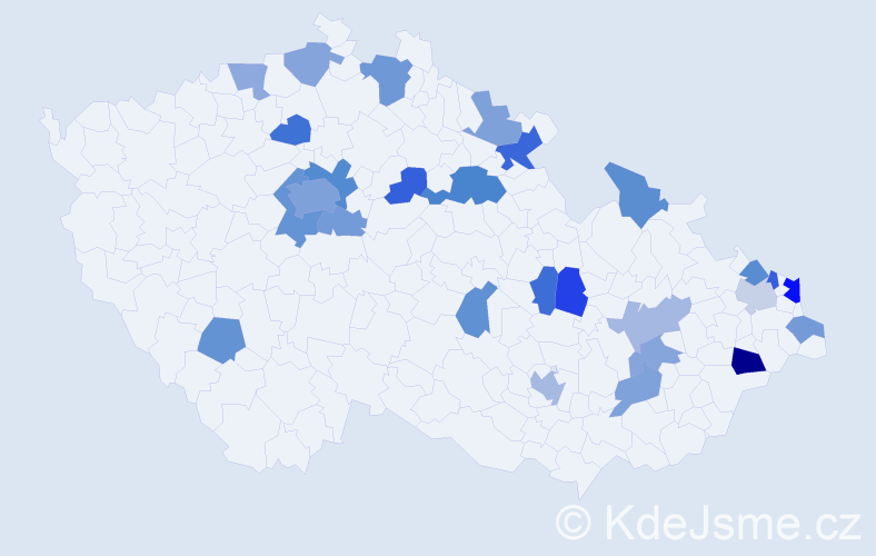 Jméno: 'Natan', počet výskytů 46 v celé ČR