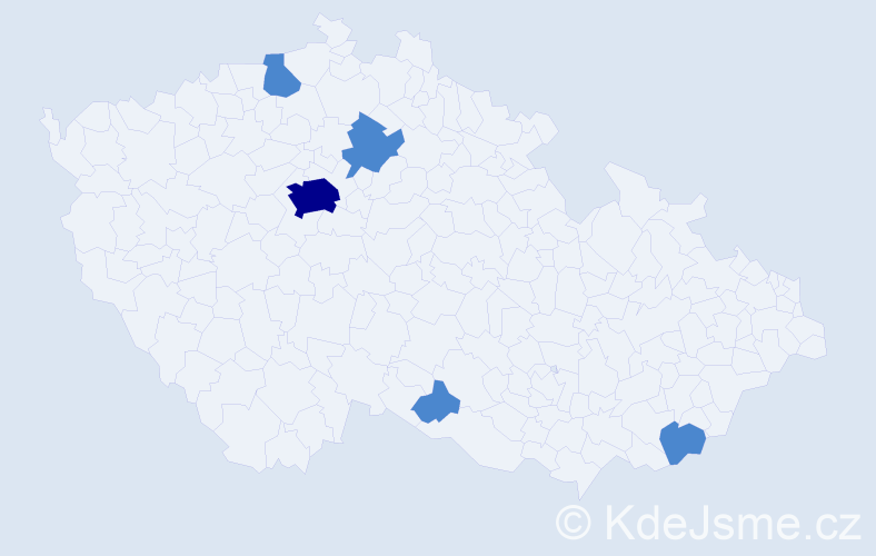 Jméno: 'Iacob', počet výskytů 7 v celé ČR