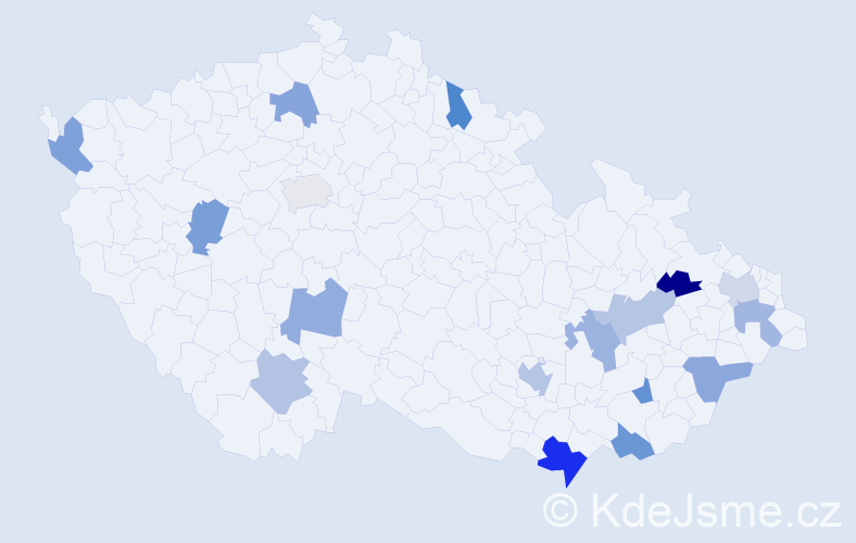 Jméno: 'Kvetoslav', počet výskytů 20 v celé ČR