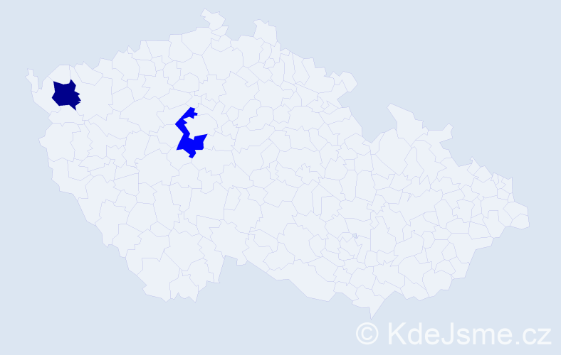 Jméno: 'Maximillian', počet výskytů 2 v celé ČR