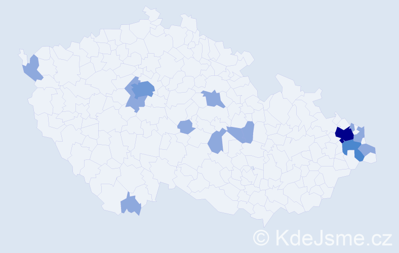 Jméno: 'Taňa', počet výskytů 23 v celé ČR