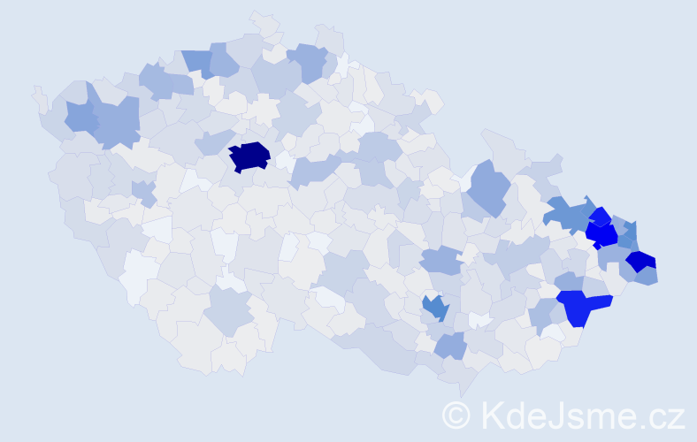 Jméno: 'Lydie', počet výskytů 2202 v celé ČR