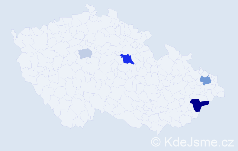 Jméno: 'Desiree', počet výskytů 4 v celé ČR