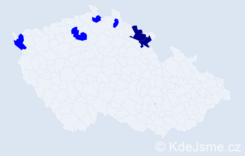Jméno: 'Wladyslawa', počet výskytů 9 v celé ČR
