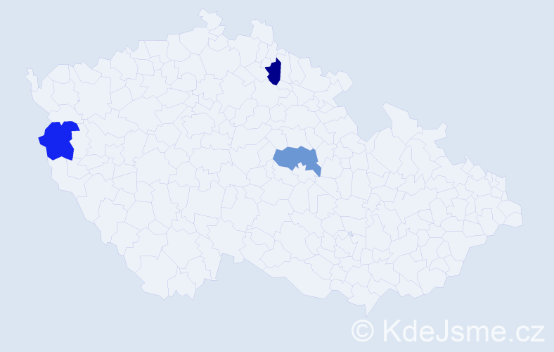 Jméno: 'Ayat', počet výskytů 3 v celé ČR