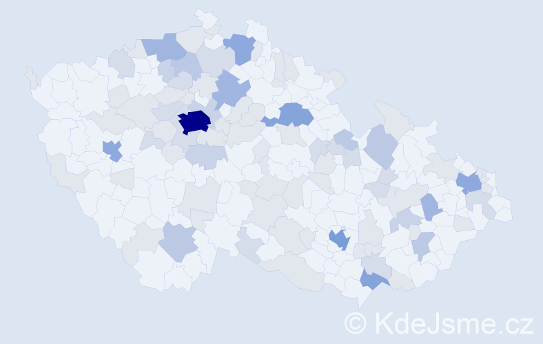 Jméno: 'Pravoslav', počet výskytů 221 v celé ČR