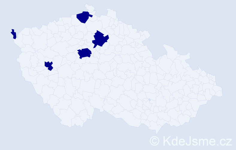Jméno: 'Zhenya', počet výskytů 5 v celé ČR