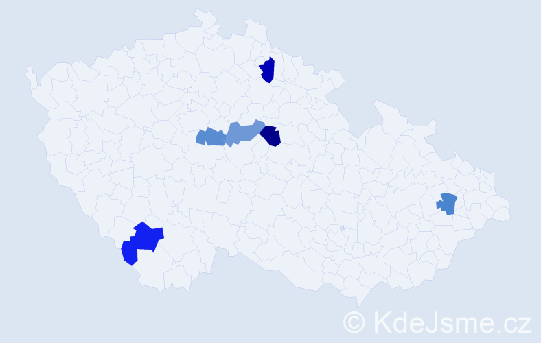 Jméno: 'Kája', počet výskytů 6 v celé ČR