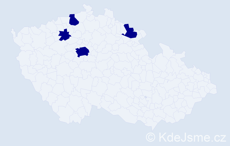 Jméno: 'Sámo', počet výskytů 4 v celé ČR
