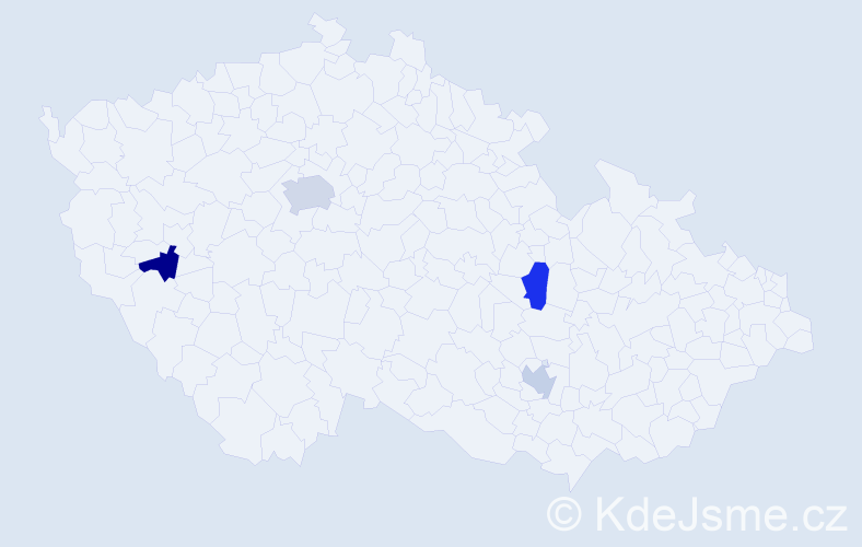 Jméno: 'Suzanna', počet výskytů 5 v celé ČR