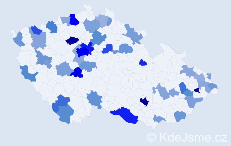 Jméno: 'Jasmin', počet výskytů 95 v celé ČR