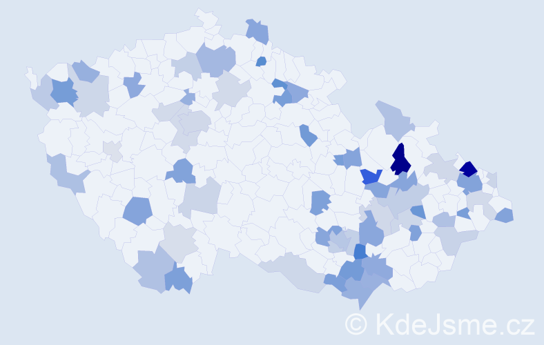 Jméno: 'Bernardina', počet výskytů 100 v celé ČR