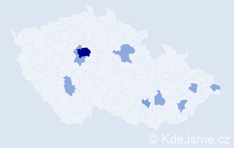 Jméno: 'Carlo', počet výskytů 17 v celé ČR