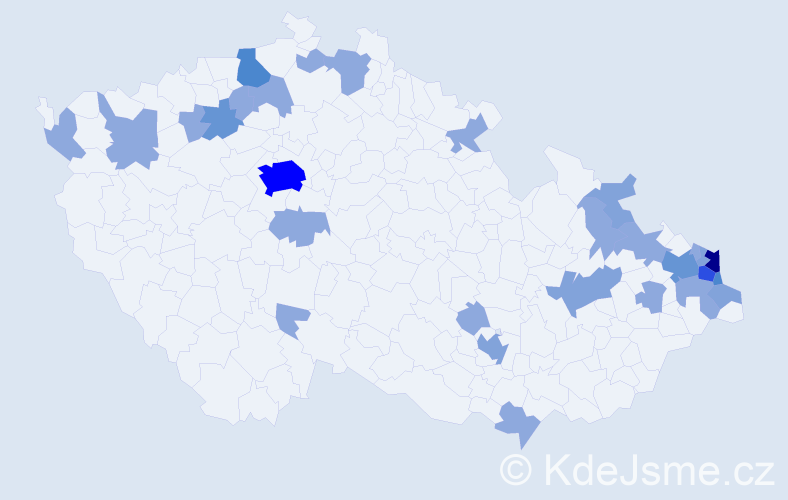 Jméno: 'Mečislav', počet výskytů 60 v celé ČR