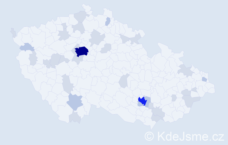 Jméno: 'Marc', počet výskytů 66 v celé ČR