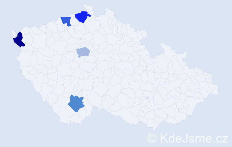 Jméno: 'Chan', počet výskytů 6 v celé ČR