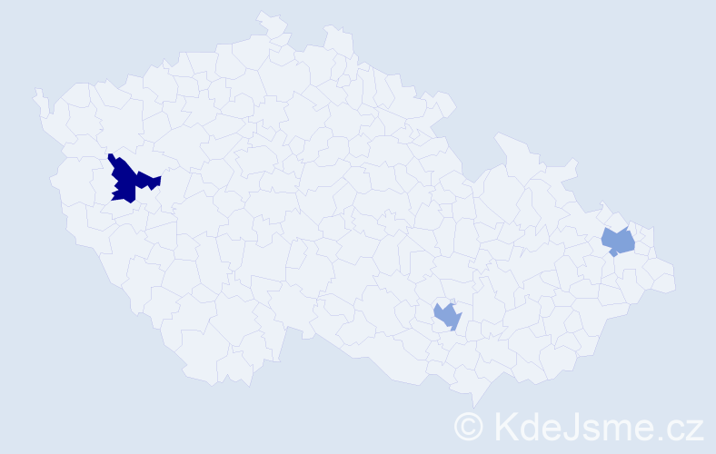 Jméno: 'Mischa', počet výskytů 3 v celé ČR