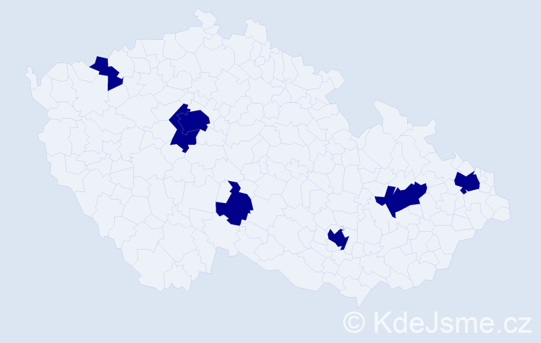 Jméno: 'Nikolai', počet výskytů 7 v celé ČR
