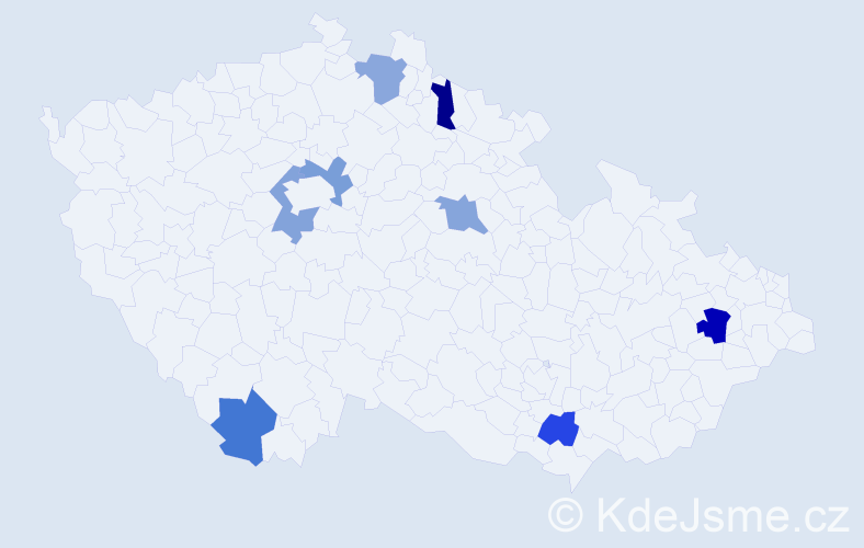 Jméno: 'Ellen Marie', počet výskytů 9 v celé ČR