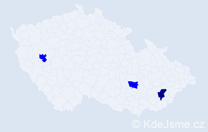 Jméno: 'Badamtsetseg', počet výskytů 4 v celé ČR