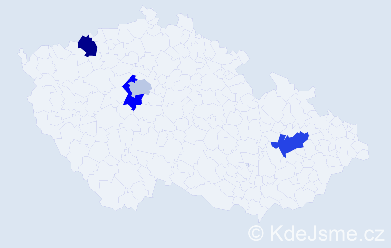 Jméno: 'Alexey', počet výskytů 4 v celé ČR