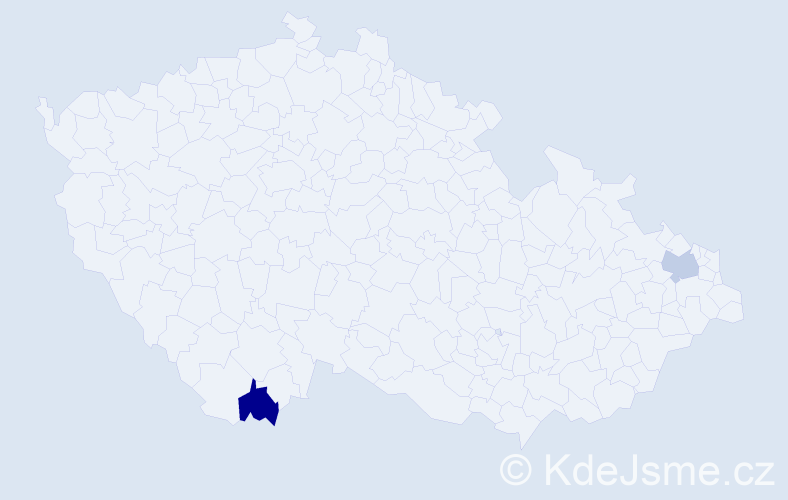 Jméno: 'Marian-Daniel', počet výskytů 2 v celé ČR