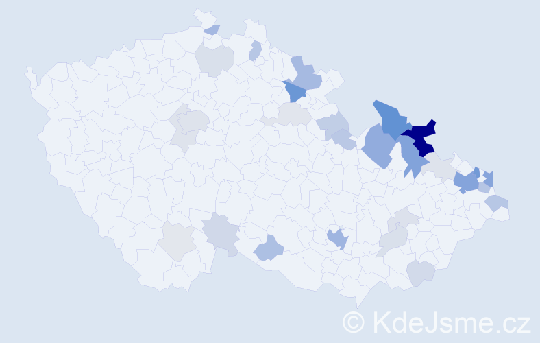 Jméno: 'Kostas', počet výskytů 94 v celé ČR