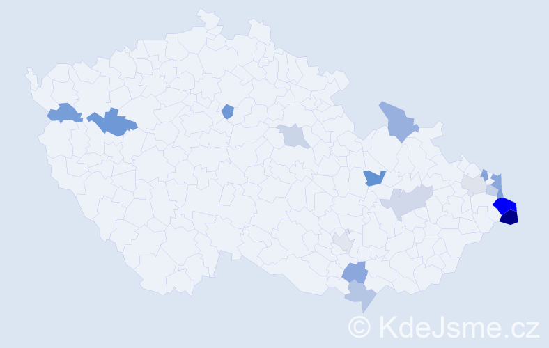 Jméno: 'Józef', počet výskytů 25 v celé ČR