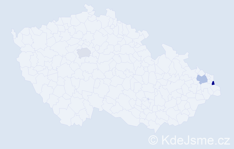 Jméno: 'Jana Daniela', počet výskytů 3 v celé ČR