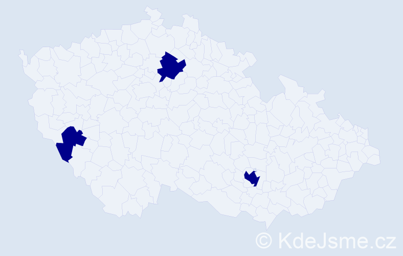 Jméno: 'Márk', počet výskytů 3 v celé ČR