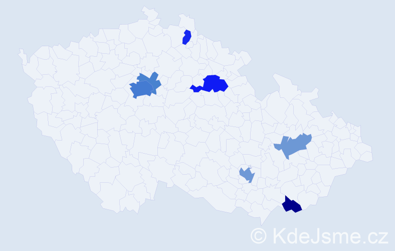 Jméno: 'Mahmoud', počet výskytů 17 v celé ČR