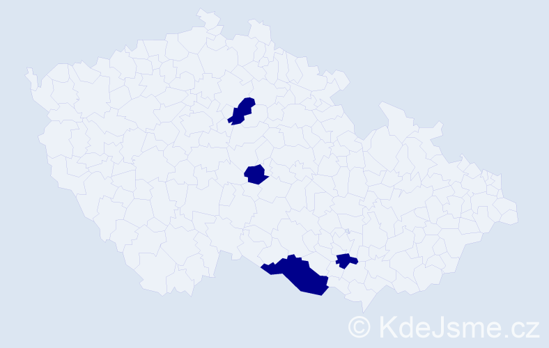 Jméno: 'Oyundari', počet výskytů 4 v celé ČR