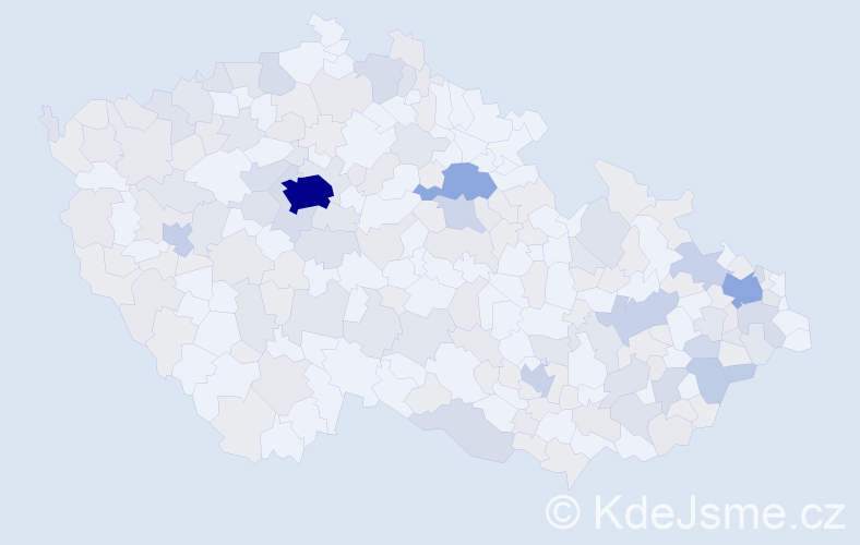 Jméno: 'Vladana', počet výskytů 456 v celé ČR