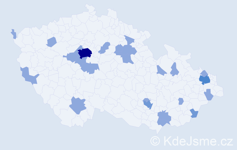 Jméno: 'Melichar', počet výskytů 33 v celé ČR