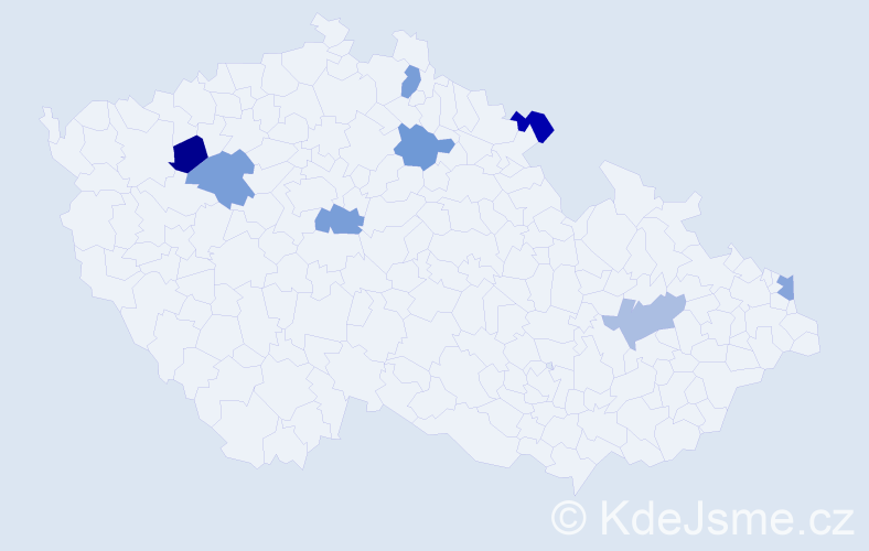 Jméno: 'Albrecht', počet výskytů 8 v celé ČR