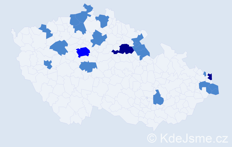 Jméno: 'Wieslawa', počet výskytů 27 v celé ČR