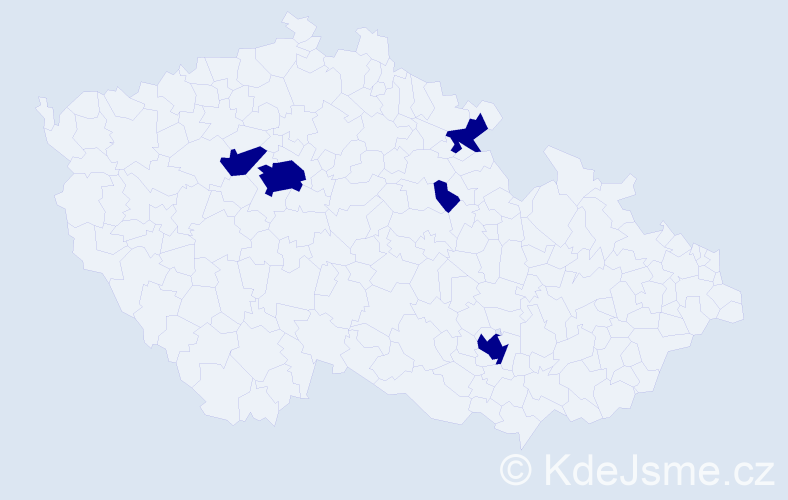 Jméno: 'Ludmil', počet výskytů 5 v celé ČR