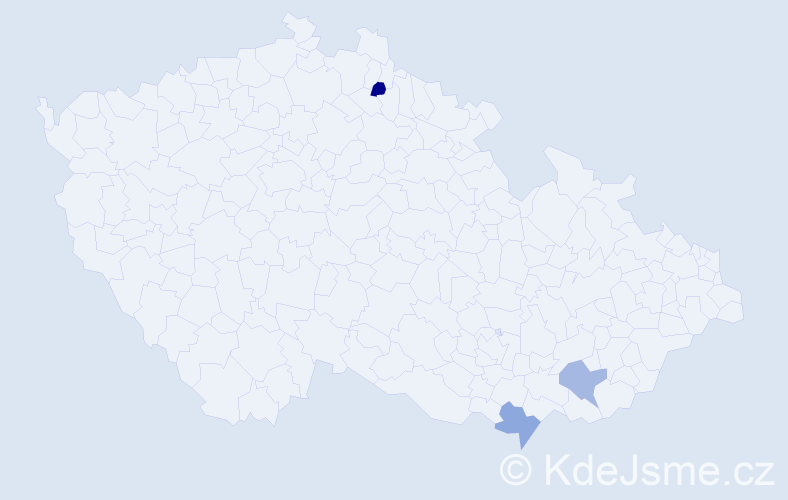 Jméno: 'Gunar', počet výskytů 3 v celé ČR