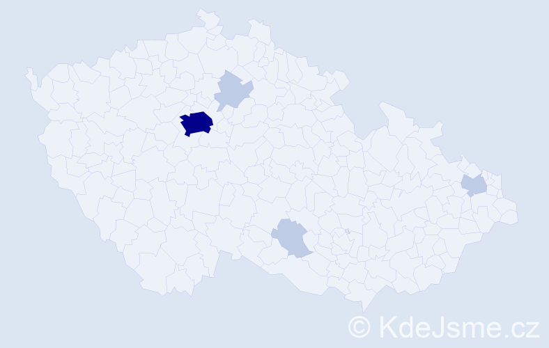 Jméno: 'Yuan', počet výskytů 13 v celé ČR