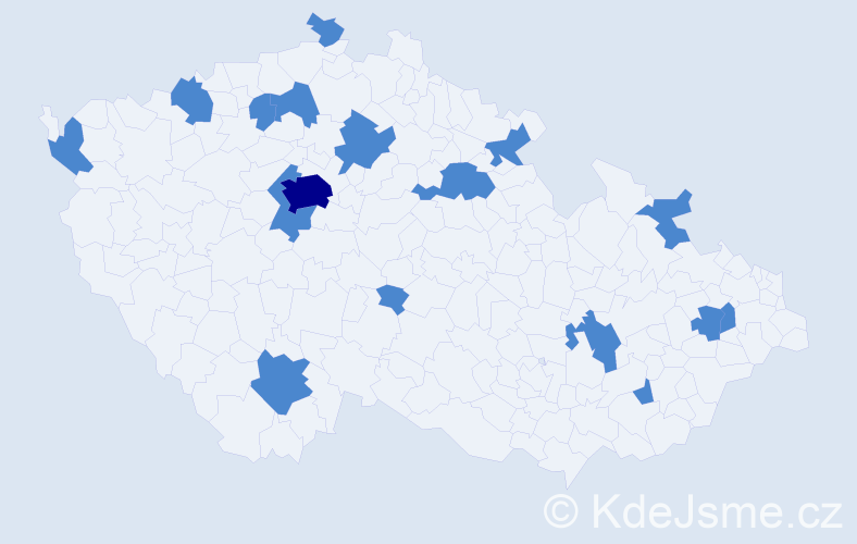 Jméno: 'Thanh', počet výskytů 19 v celé ČR